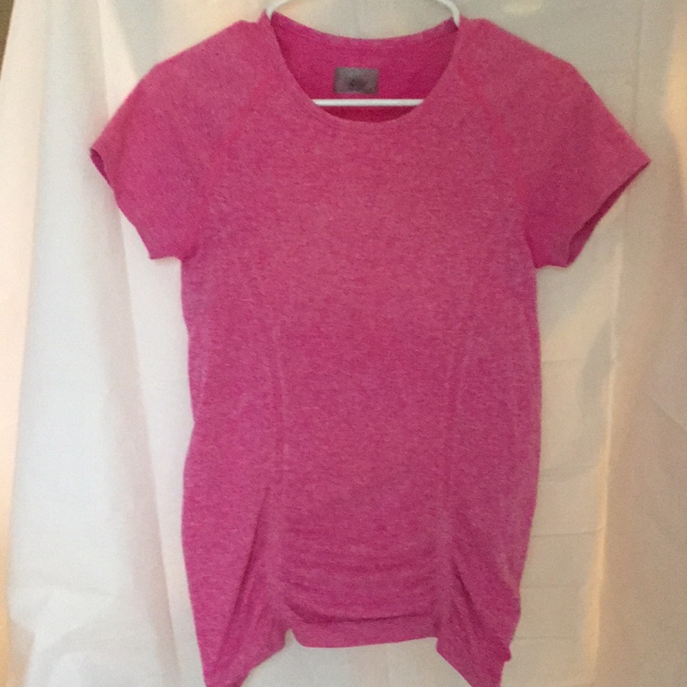 Like New! Athleta women Ruched Contour short sleeve Athletic stretchy top size S
